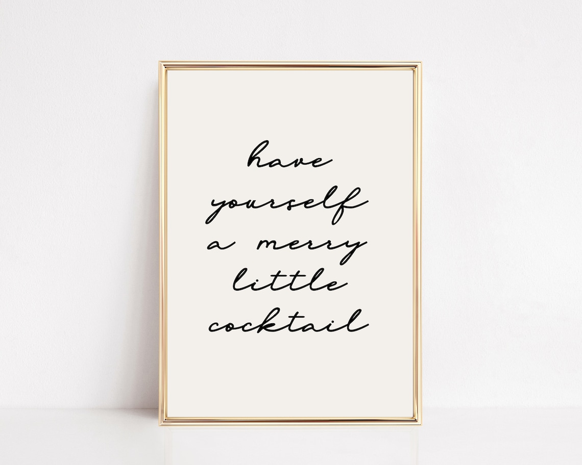 Christmas Bar Cart Decor Funny Christmas Poster