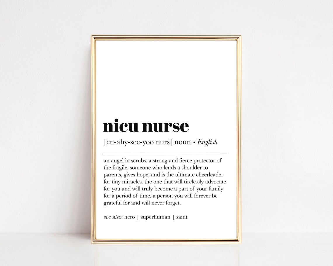 Nicu Nurse Definition Art Print, Nurse Gift - Image 2