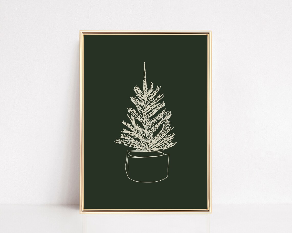 Christmas Tree Print, Green Christmas Decor