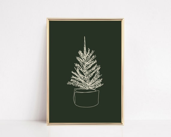 Christmas Tree Print, Green Christmas Decor