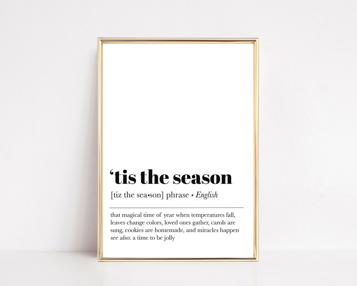 Tis The Season Definition Print, Modern Christmas