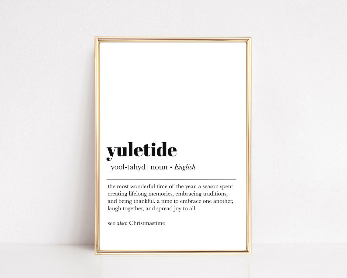 Yuletide Definition Christmas Holiday Dictionary Quote Poster