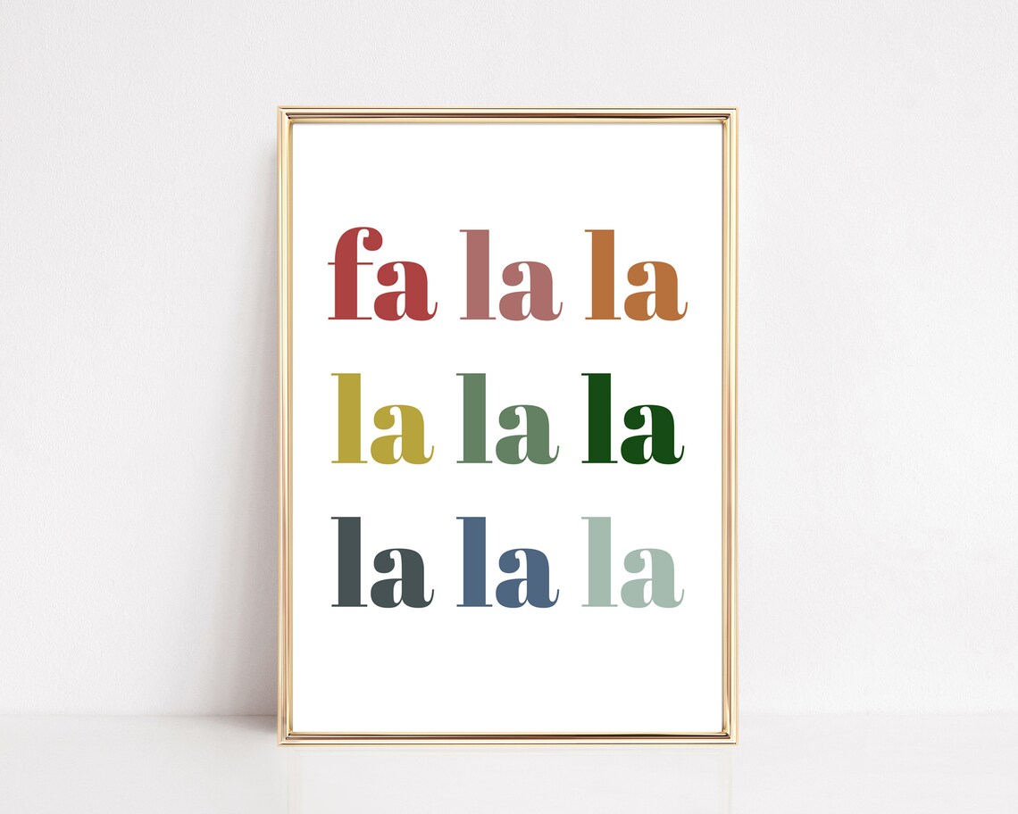 Minimalist Fa La La Sign Christmas Poster