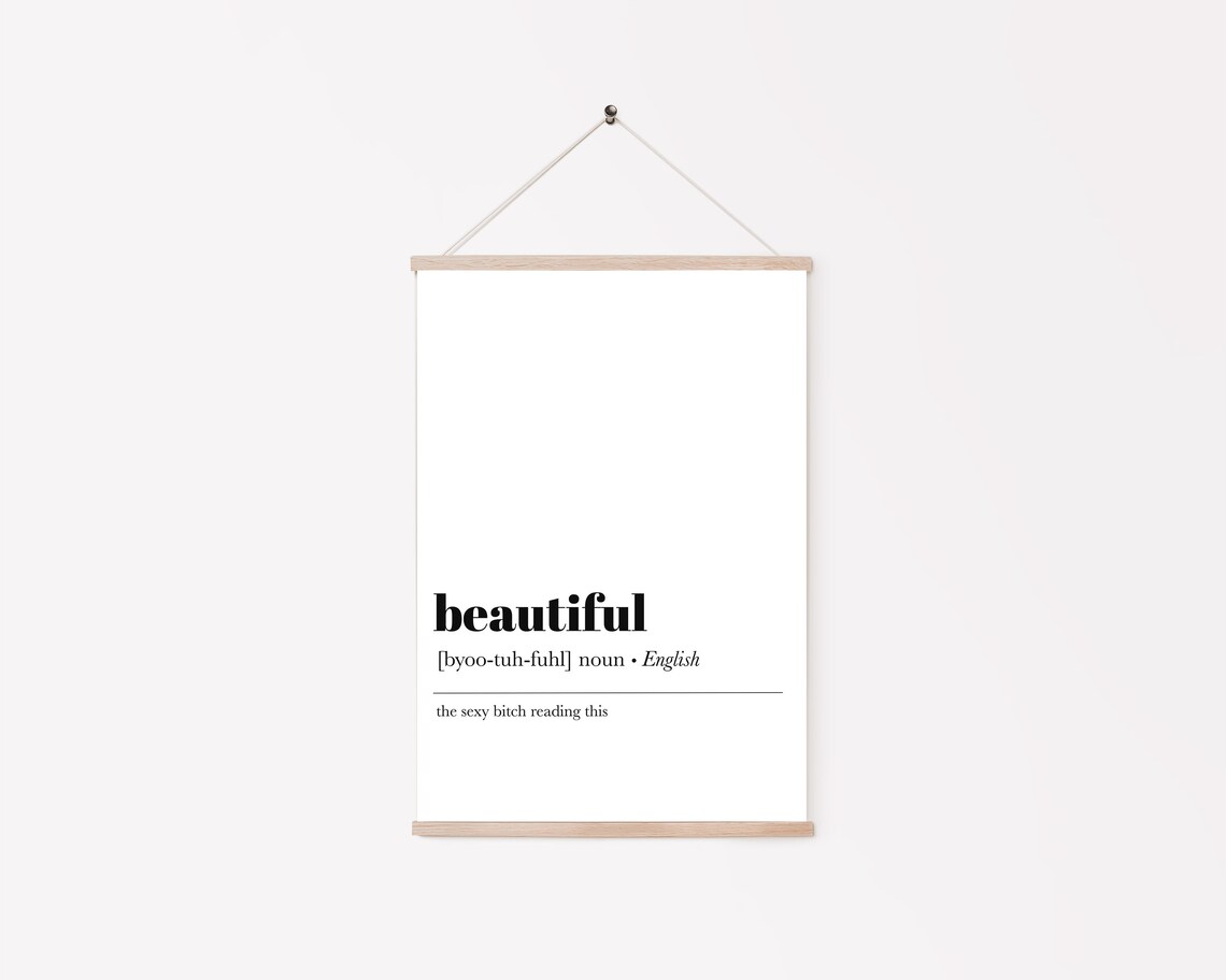 Beautiful Definition Self Love Cheeky Quote Typography Wall Poster - Image 2