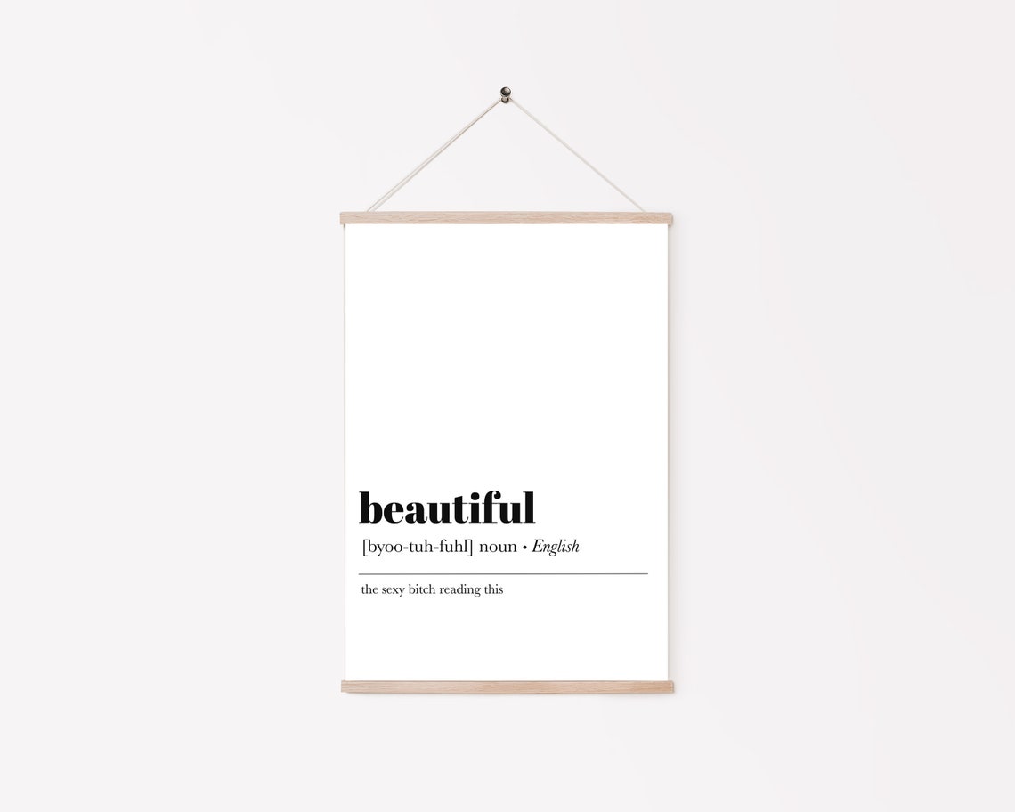 Beautiful Definition Wall Art Self Love Wall Art Bad Bitch Definition Print Minimalist Poster Home Decor Wall Art - Image 2