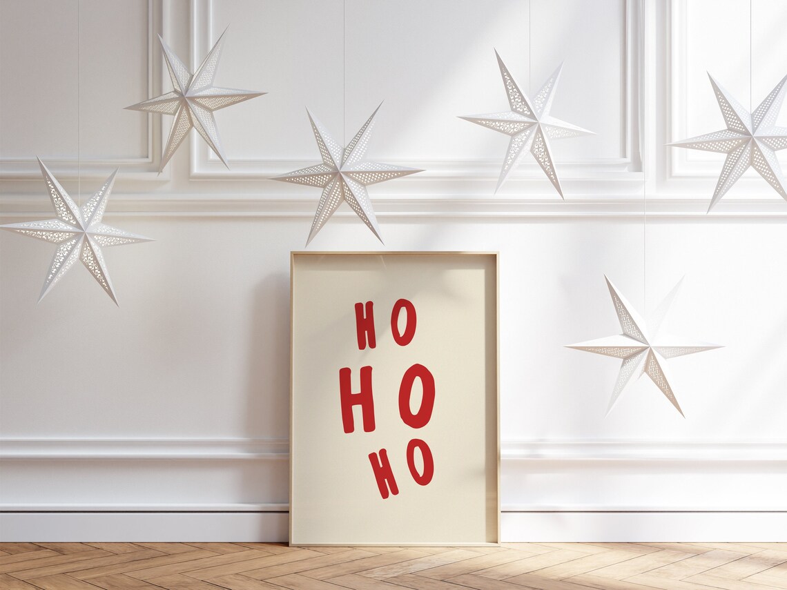Ho Ho Ho Sign Christmas Wall Art Print - Image 2