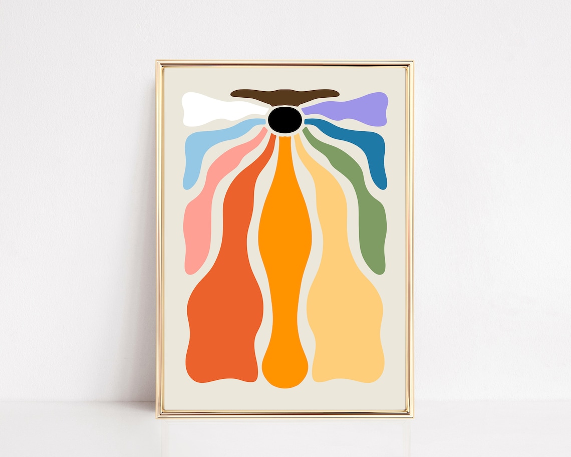 Retro Pride Decor Rainbow Alphabet Art Print