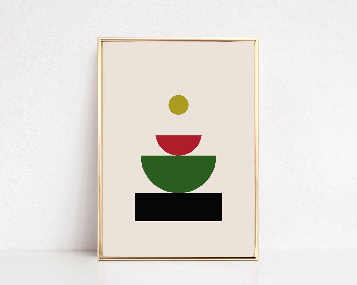 Kwanzaa Colors Abstract Geometric Minimal Shapes Contemporary Wall Art