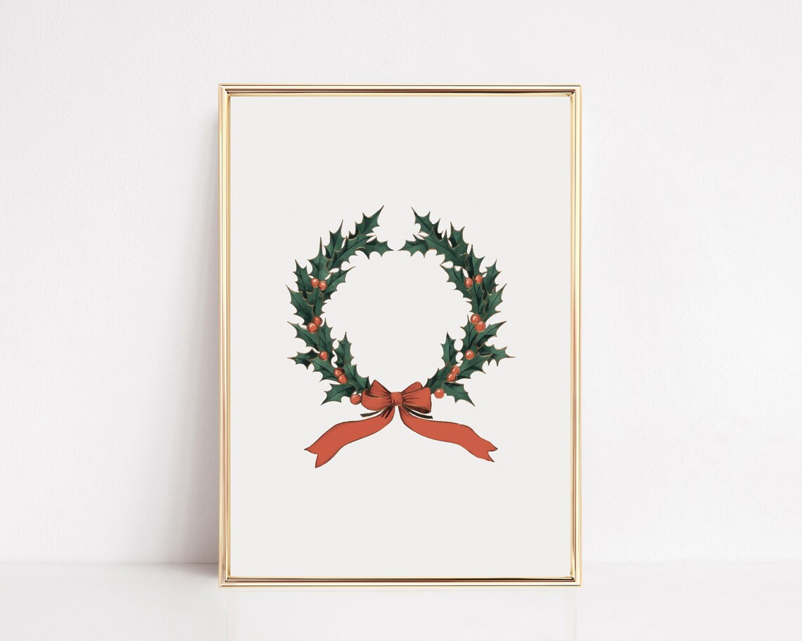 Vintage Christmas Winter Decor Art Print