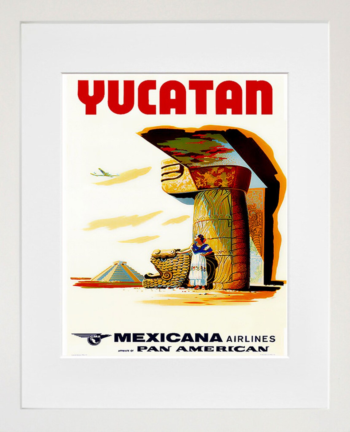 Yucatan Mexico Vintage Travel Poster, Travel Poster