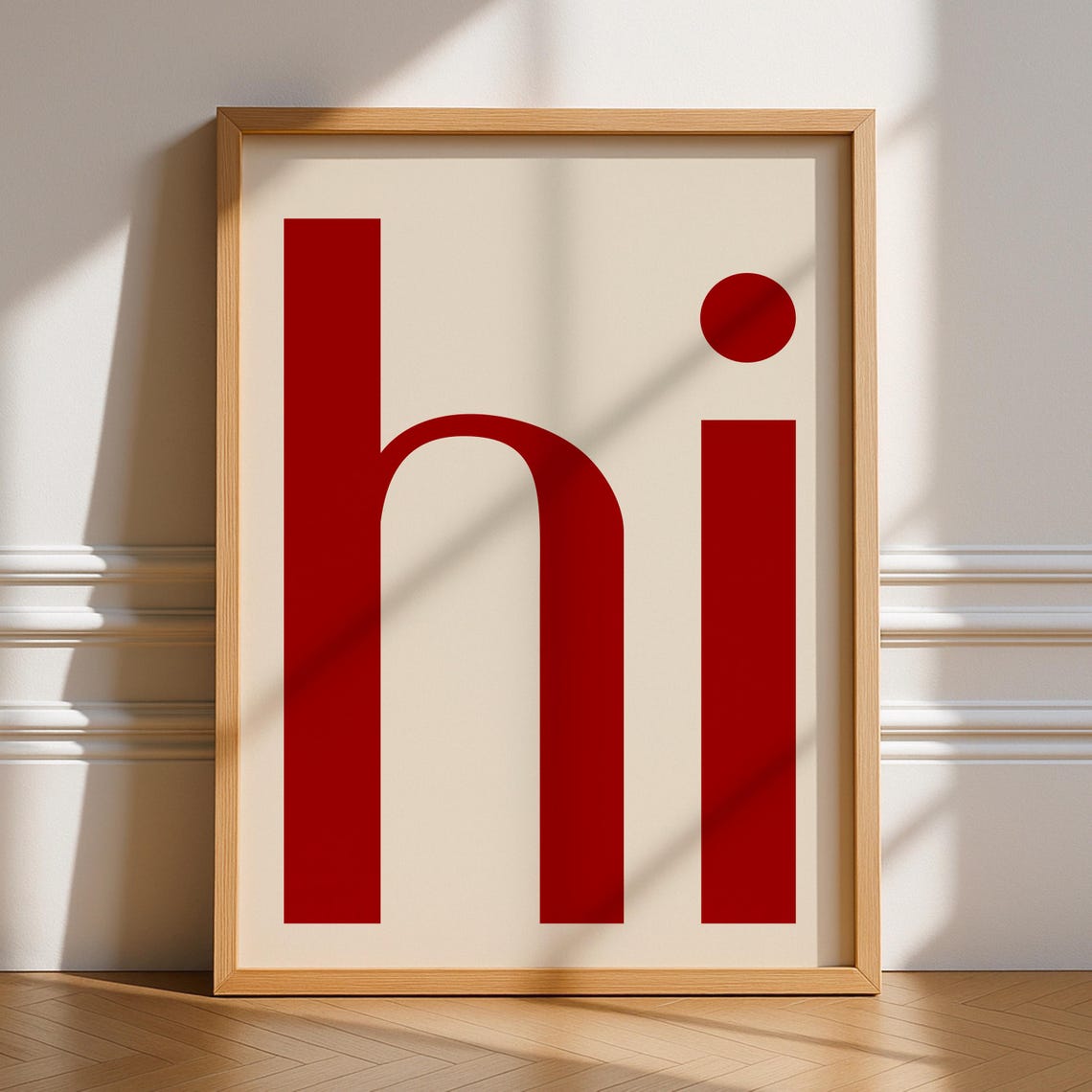 Bold Red Hi Serif Typography Poster on Warm Cream Background