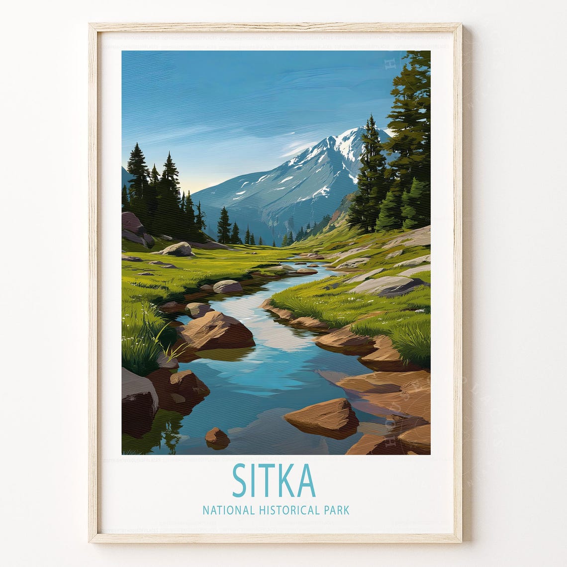 Sitka National Historical Park Stream Mountain Valley Poster