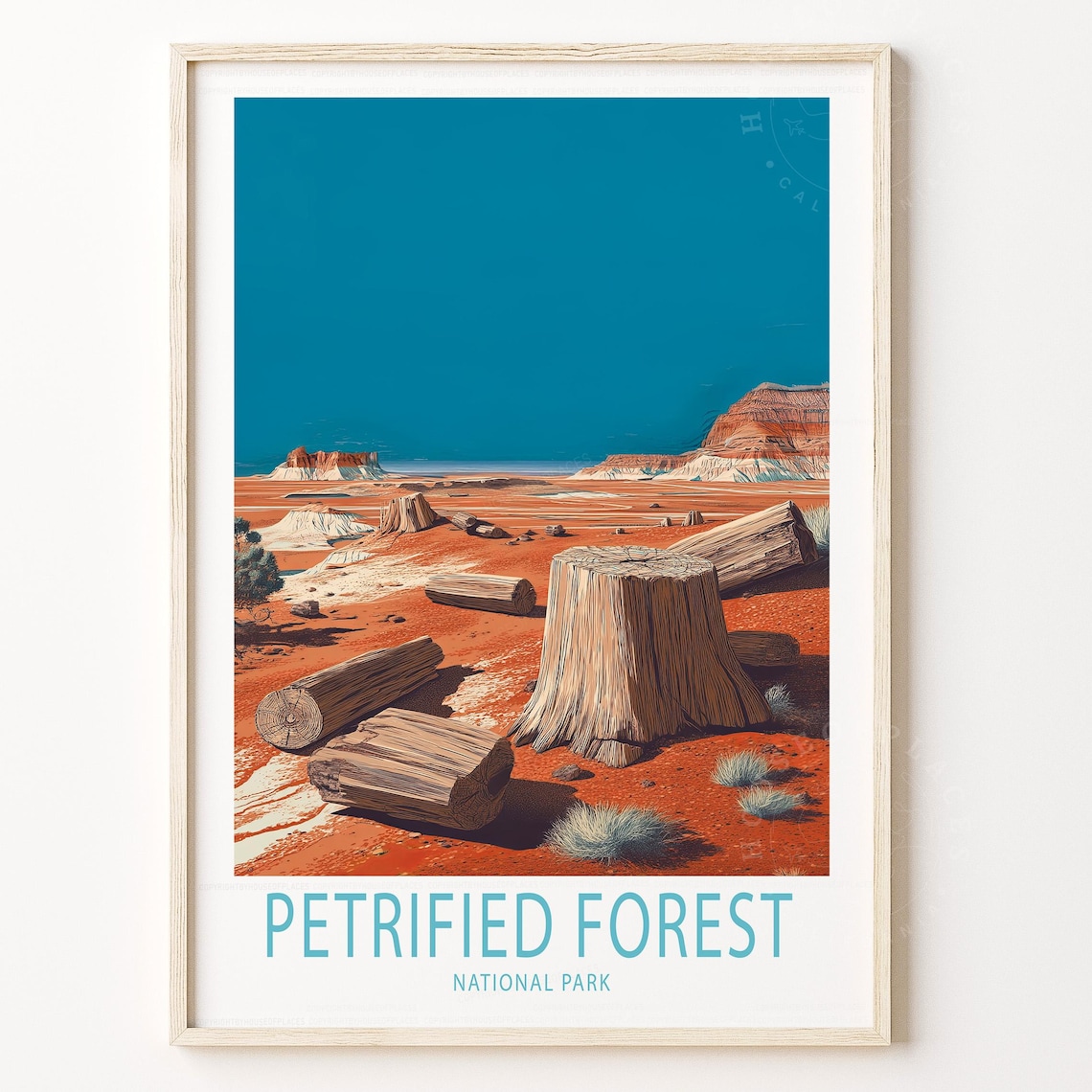 Petrified Forest National Park Arizona Desert Vintage Travel Poster