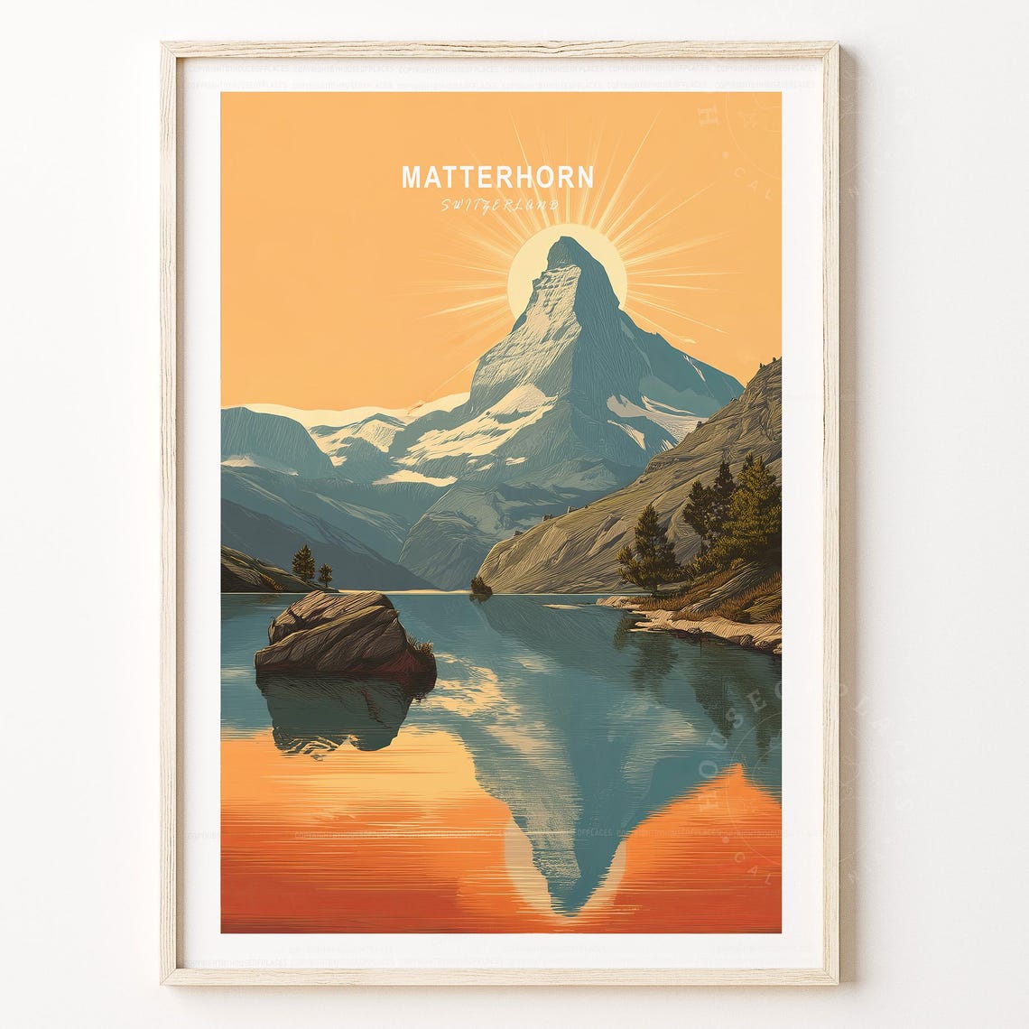 Matterhorn Switzerland Sunrise Peak Alpine Lake Reflection Poster