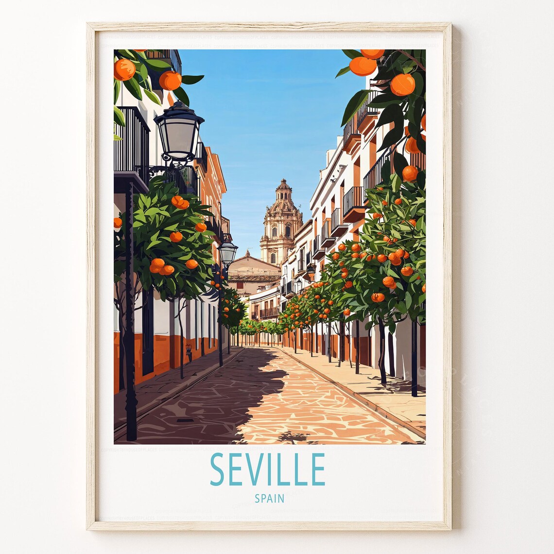 Seville Spain Travel Poster, Personalized Gift