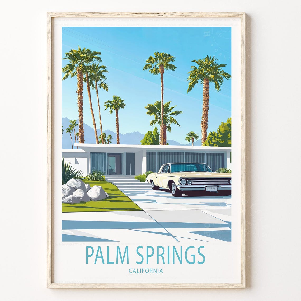 Palm Springs California Mid Century Modern Home Travel Poster