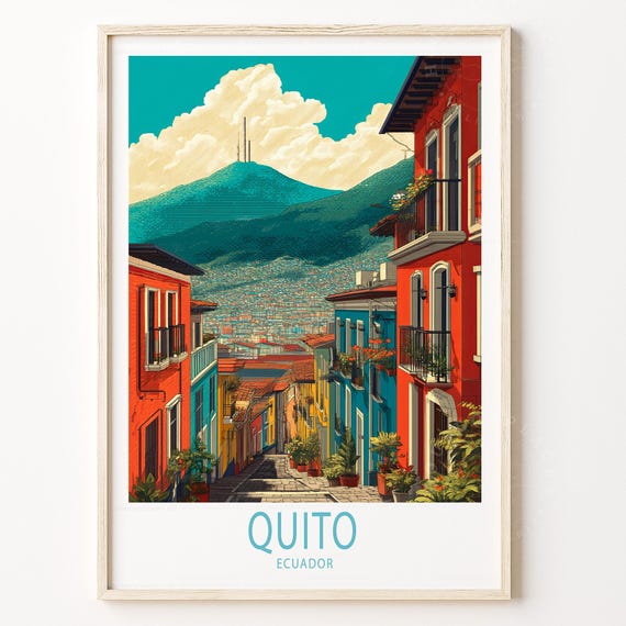 Quito Ecuador Travel Print Wall Art Poster House Warming Gifts Personalised