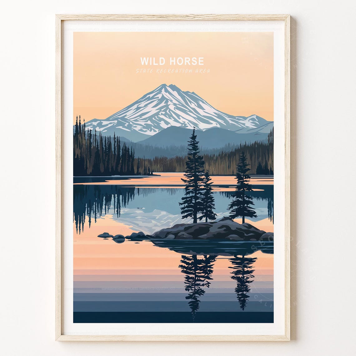 Wild Horse State Recreation Area Nevada Lake Sunset Mountain Poster