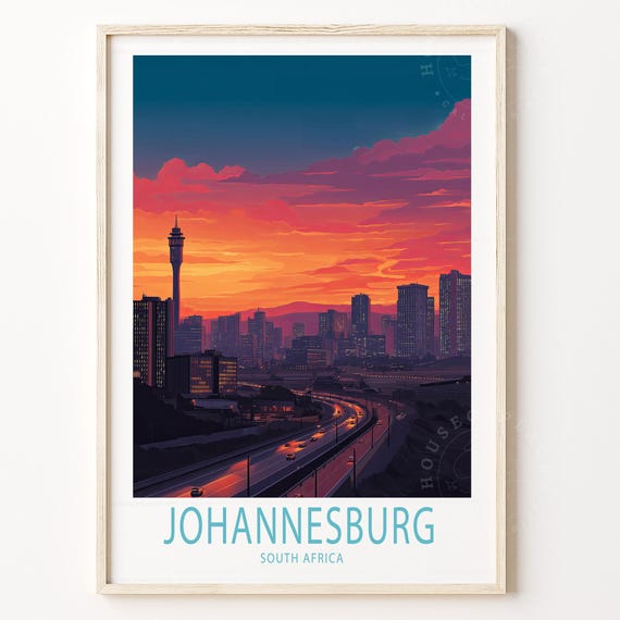 Johannesburg South Africa Travel Print Poster Wall Art Birthday Present