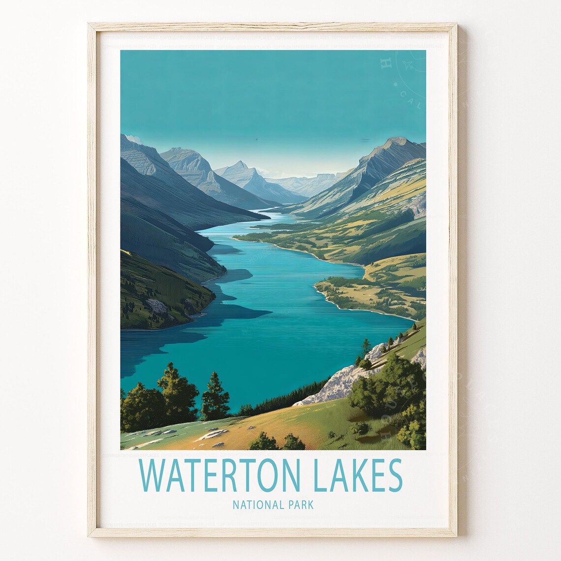 Waterton Lakes National Park Turquoise Lake Mountain View Poster