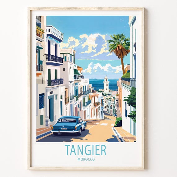 Tangier Morocco Travel Poster Wall Art Print Home Decor Gifts Personalised