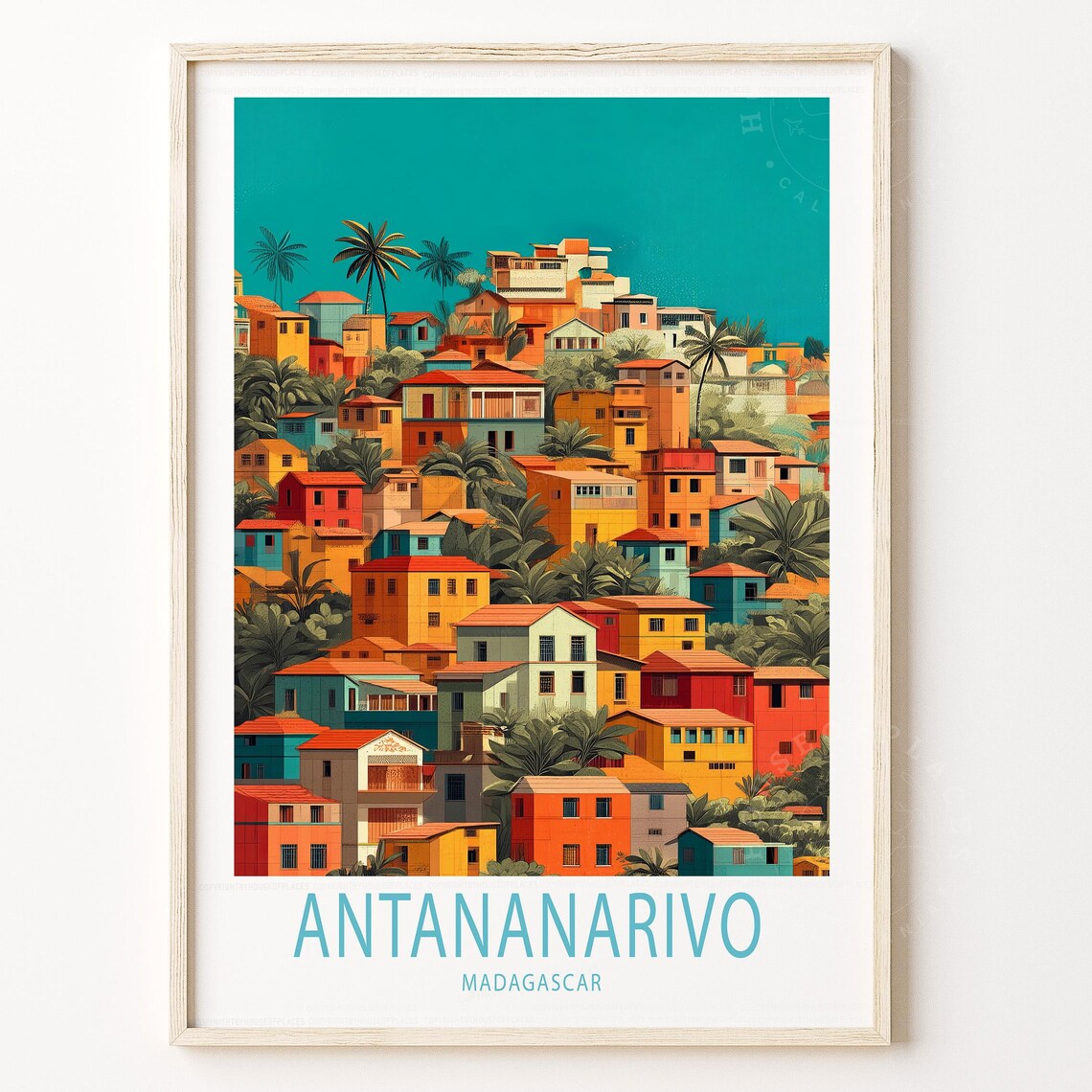 Antananarivo Madagascar Travel Poster, Wall Art Print