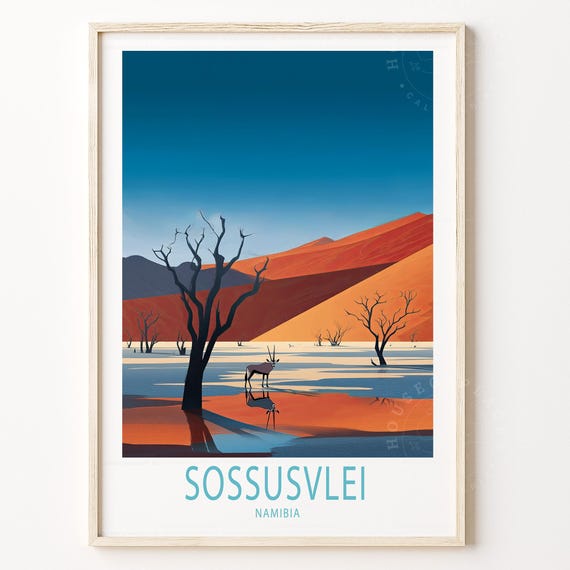 Sossusvlei Namibia Travel Print Poster Wall Art Wedding Present Birthday