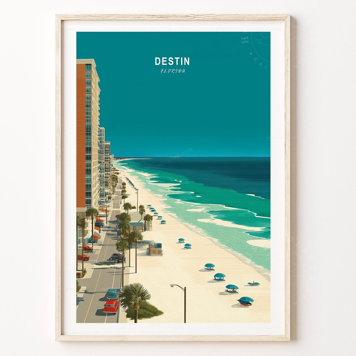 Destin Florida Minimalist Travel Poster Print