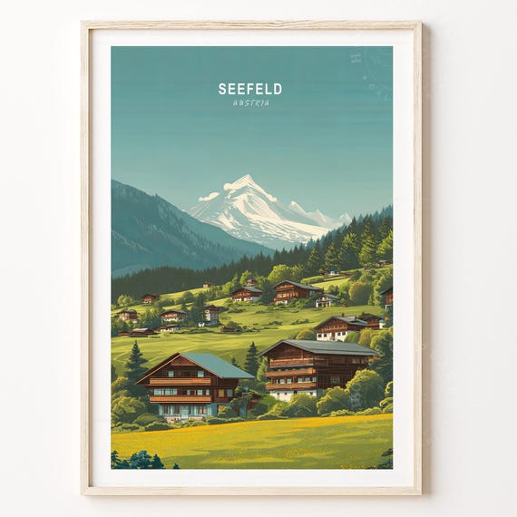Seefeld Austria Alpine Village Summer Meadow Mountain Poster
