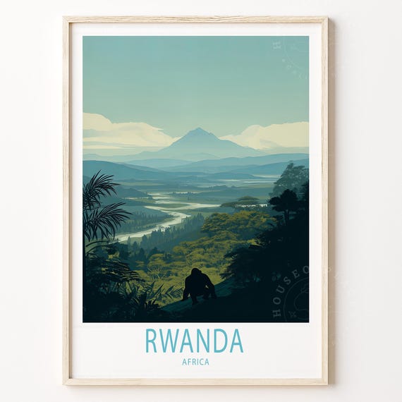 Rwanda Africa Travel Print Poster Wall Art Personalised Gifts Wedding Present