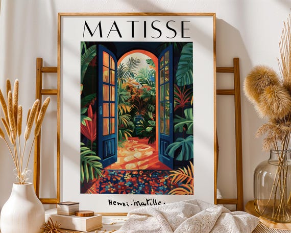Henri Matisse Inspired Jungle Wall Art Tropical Botanical Print Exotic Nature Home Decor Greenery Poster