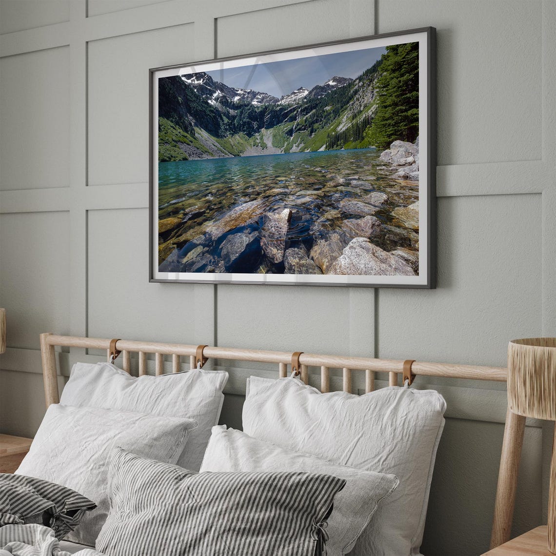 Alpine Lake Crystal Clear Water Snow Capped Peaks Mountain Poster - Image 4