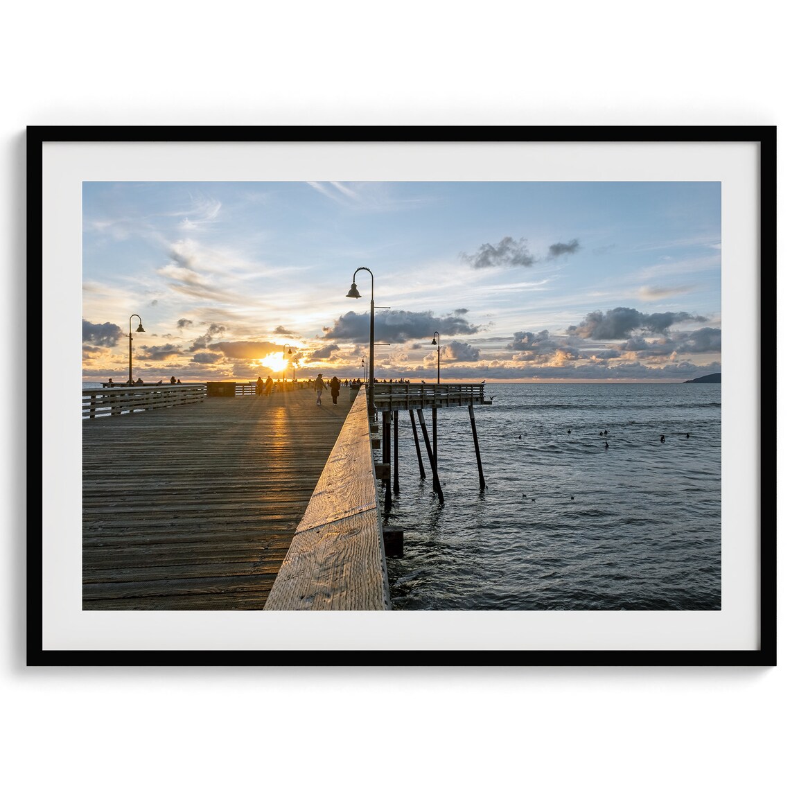 Ocean Pier Beach Photography Print, California Coast