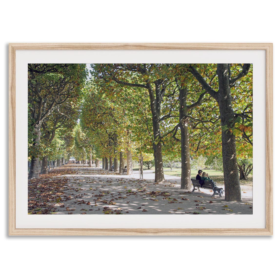 Paris Tuileries Garden Autumn Path Fall Foliage Romantic Wall Poster