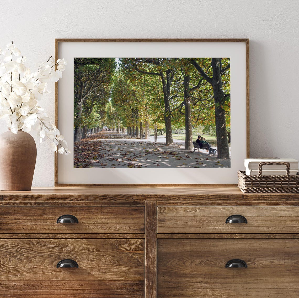 Paris Tuileries Garden Autumn Path Fall Foliage Romantic Wall Poster - Image 2