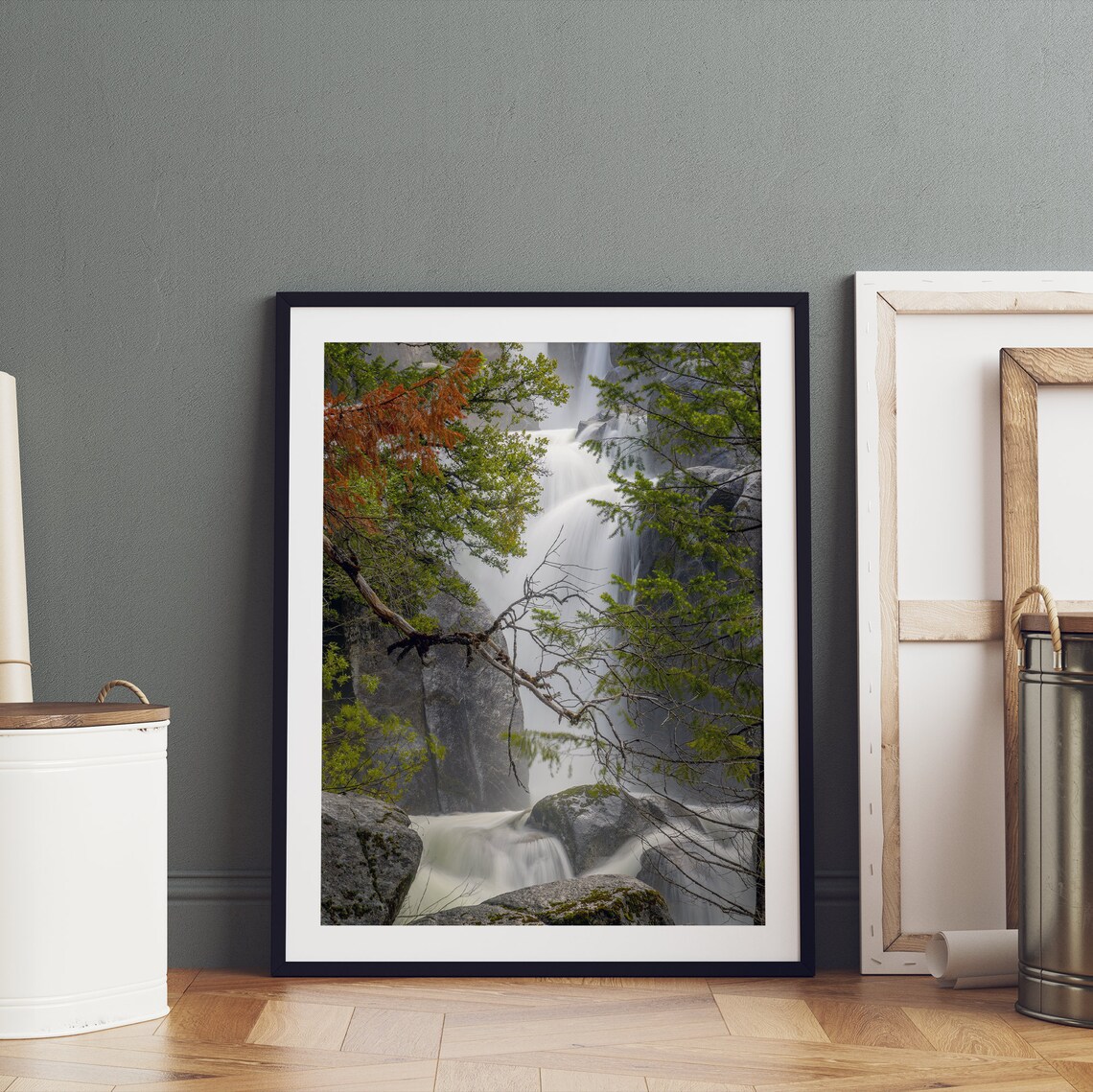 Yosemite Waterfall Minimalist Mountain Art Print - Image 4
