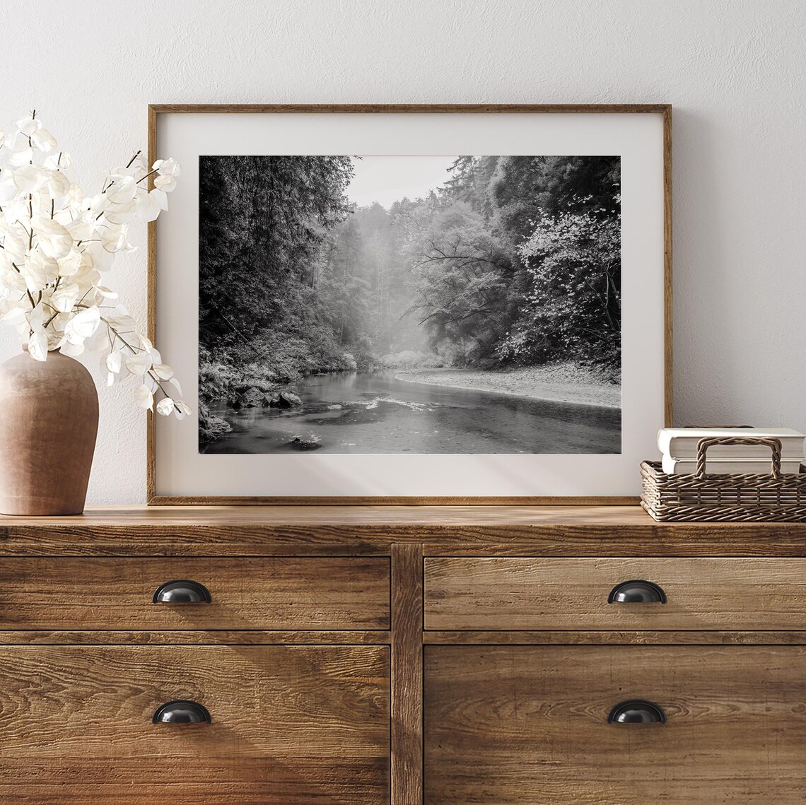 Misty Redwood Forest, California Nature Art Print - Image 4