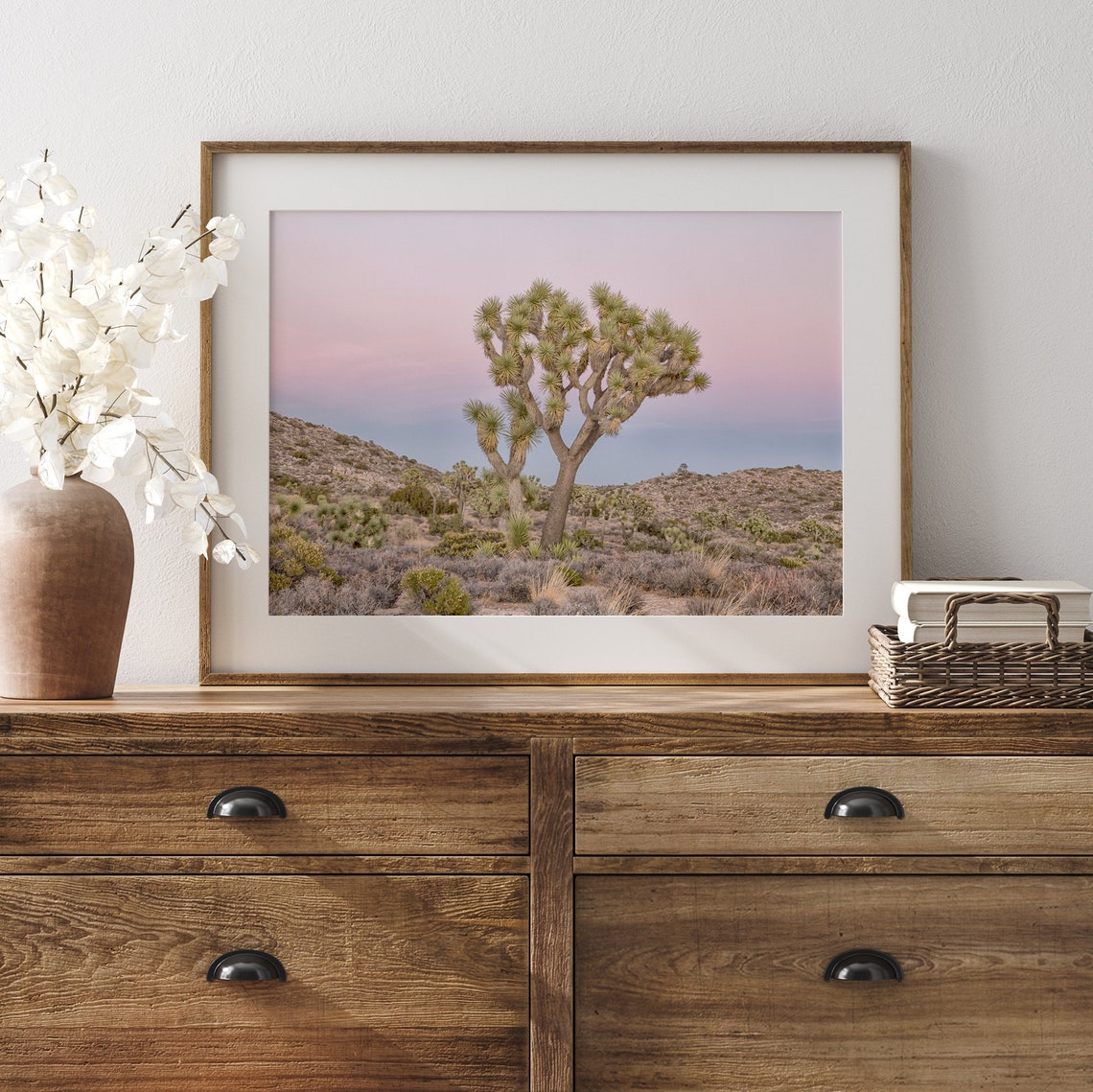 Joshua Tree National Park Pink Sunset Sky Lone Desert Tree Poster - Image 3
