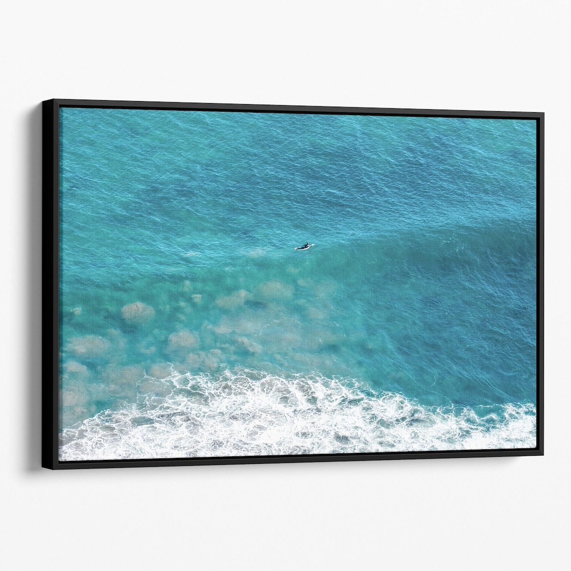 Aerial Beach With Surfer, Coastal Ocean Art Print - Image 2