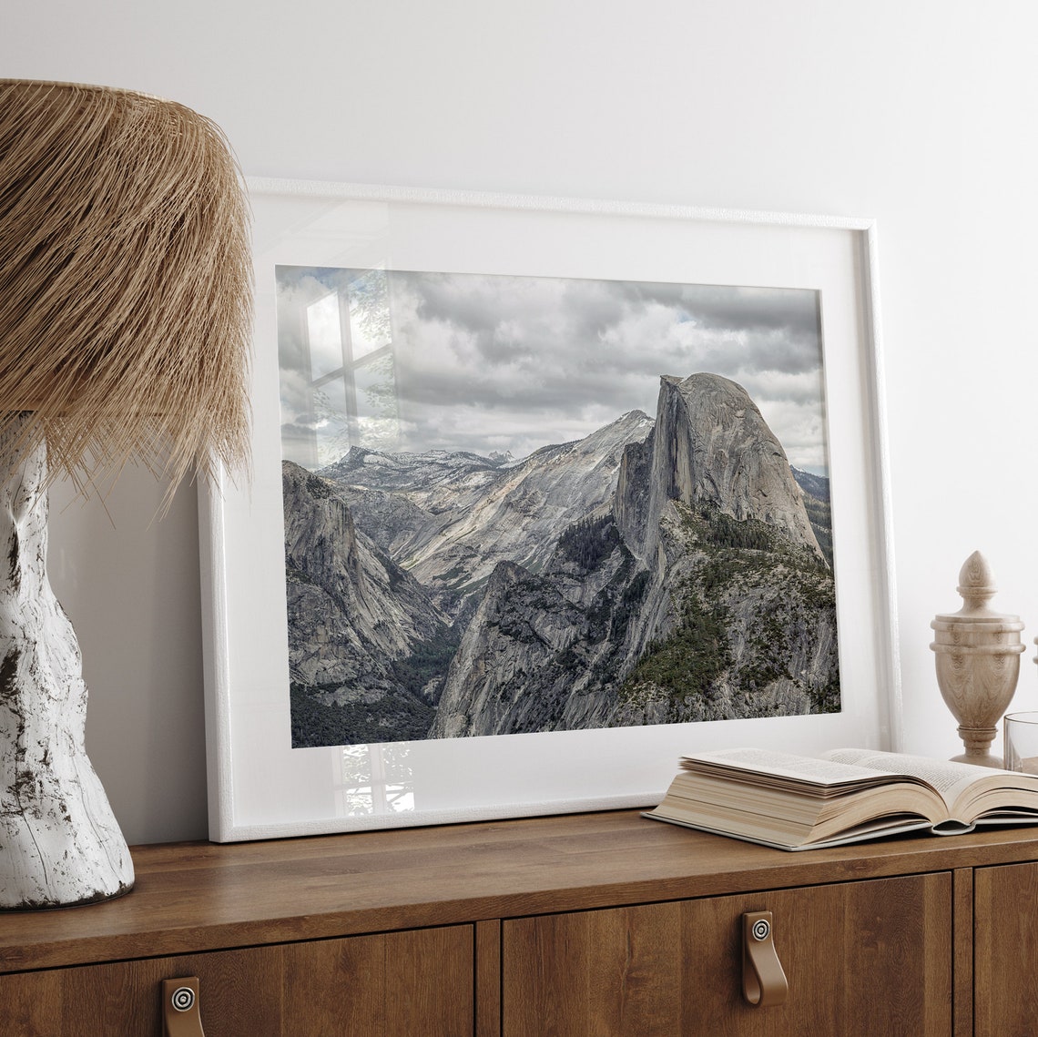 Yosemite Half Dome Gray Granite Peaks Cloudy Sky National Park Poster - Image 5