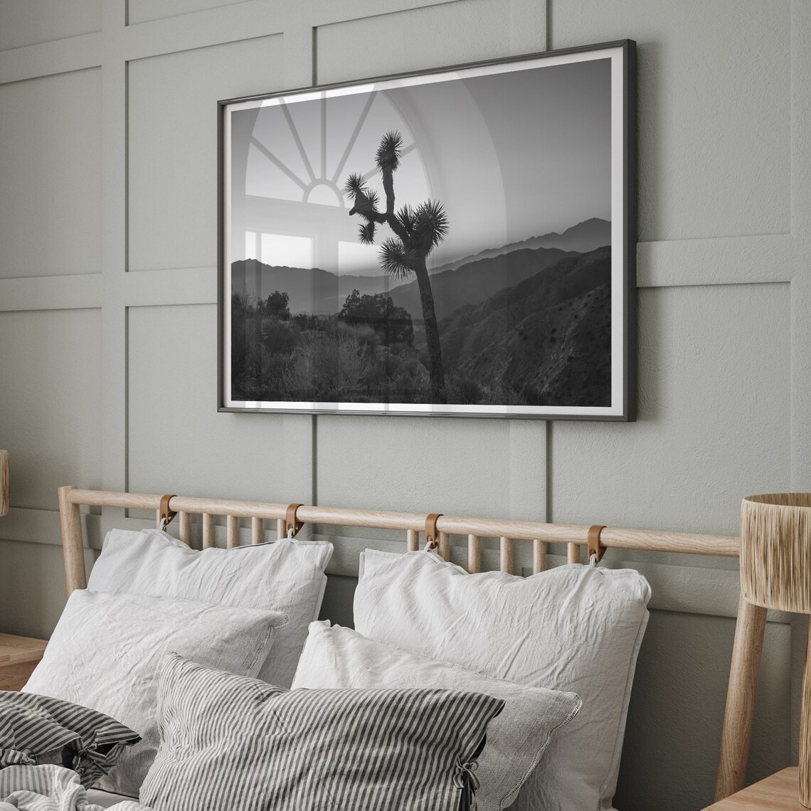 Joshua Tree Sunset, Monochrome Desert Art Print - Image 4