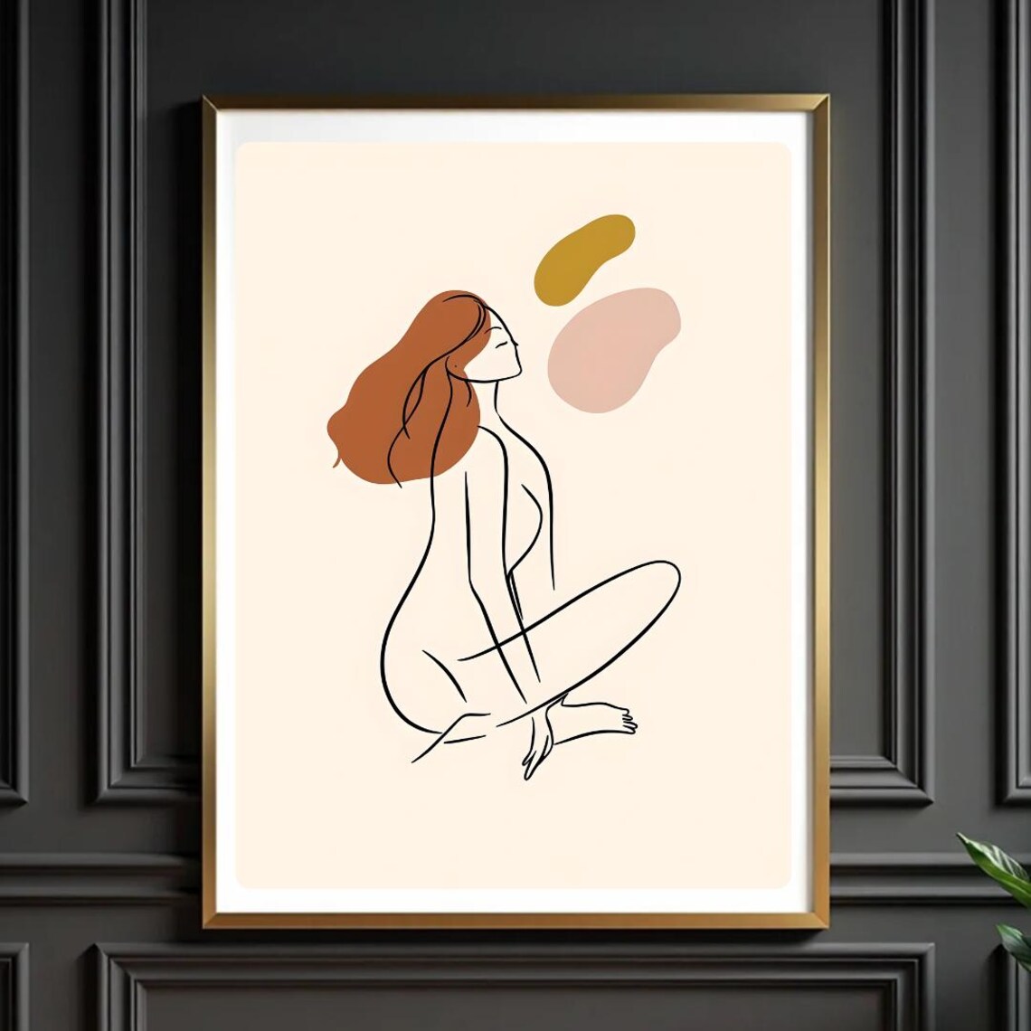 Boho Female Figure Line Art Minimalist Woman Silhouette Poster