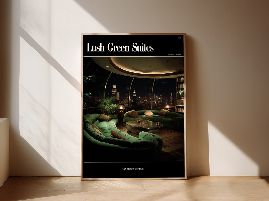 Lush Green Suites 1986 New York Fifth Avenue Night View Poster
