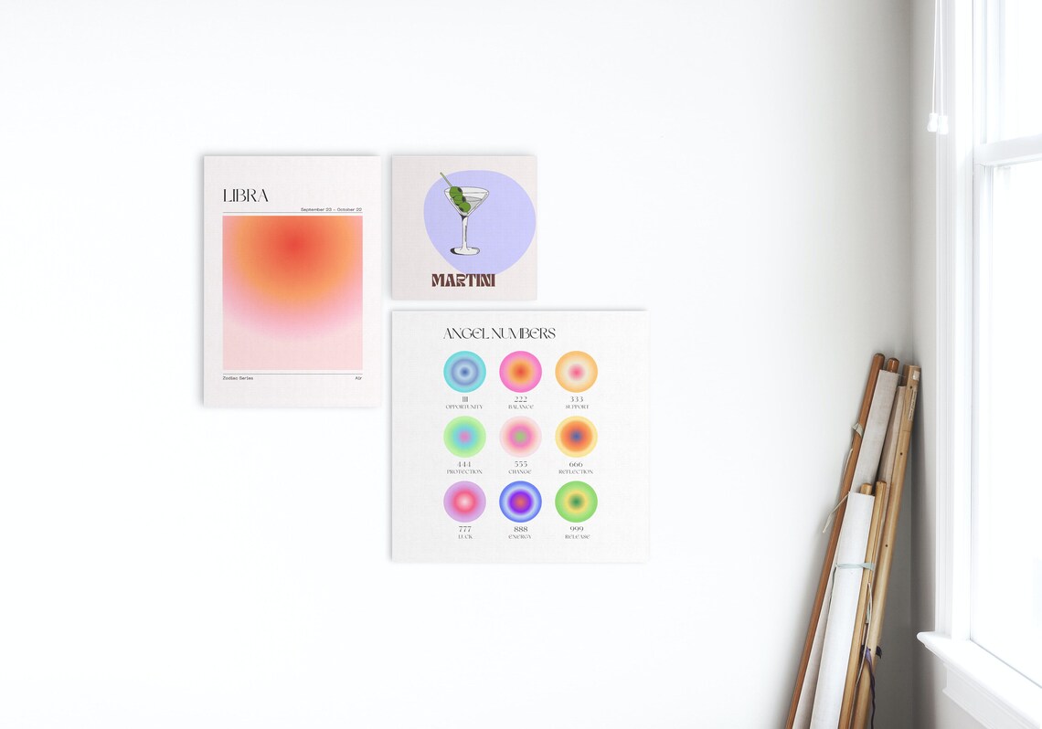 Libra Zodiac Aura Gradient Art Print, Astrology - Image 2