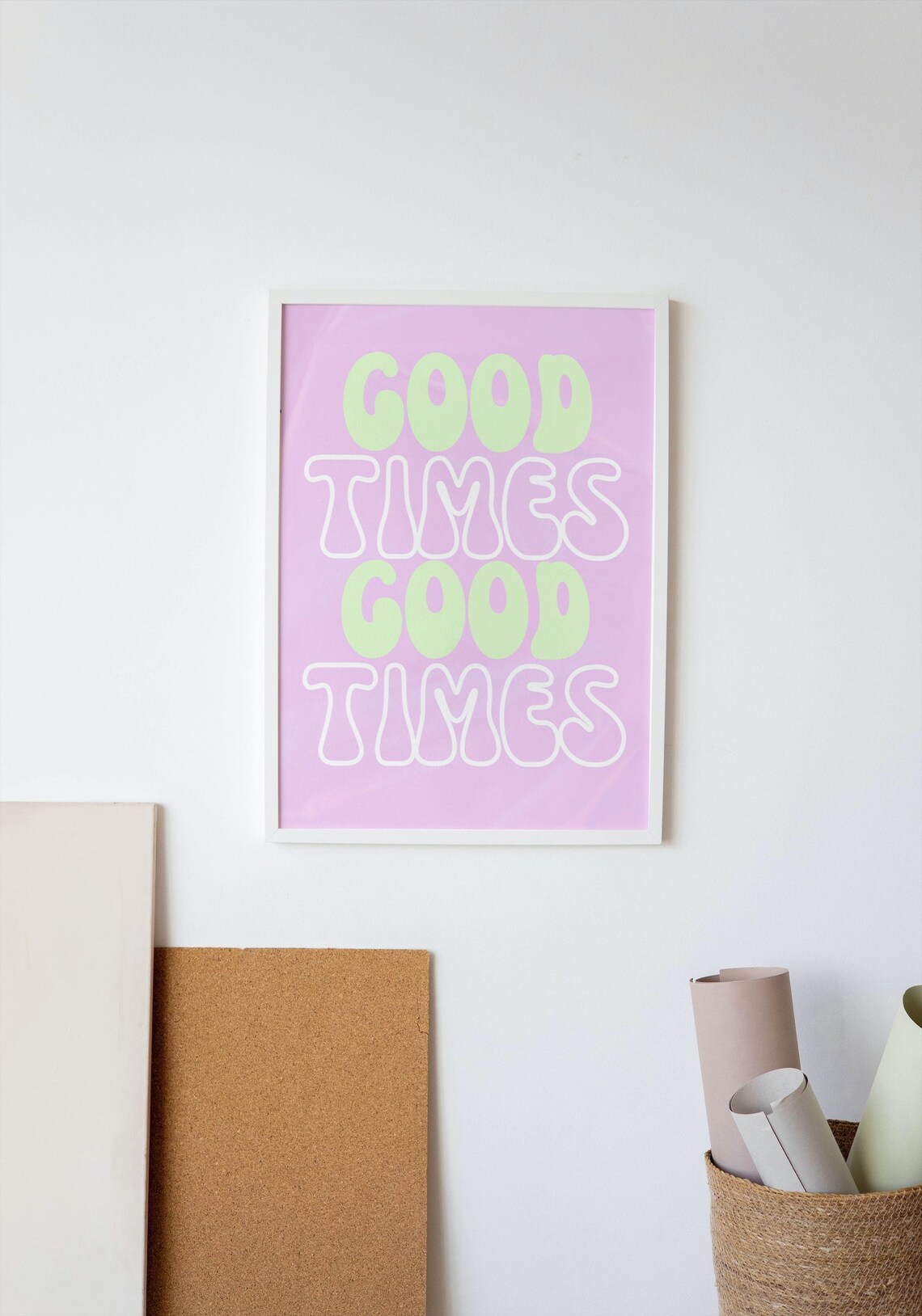 Good Times Retro Pink Poster, Groovy 70s Decor - Image 3