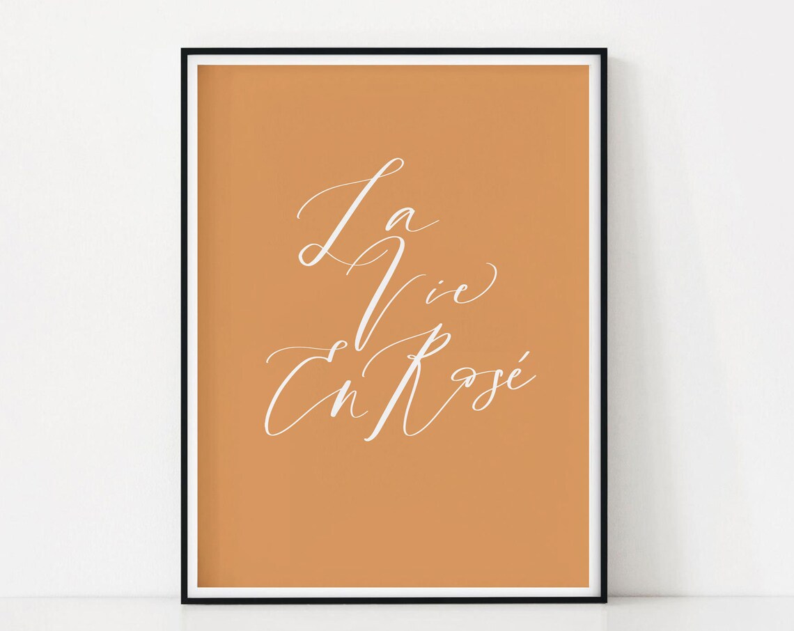 Typography Quote French Poster, Boho Mid-Century Modern