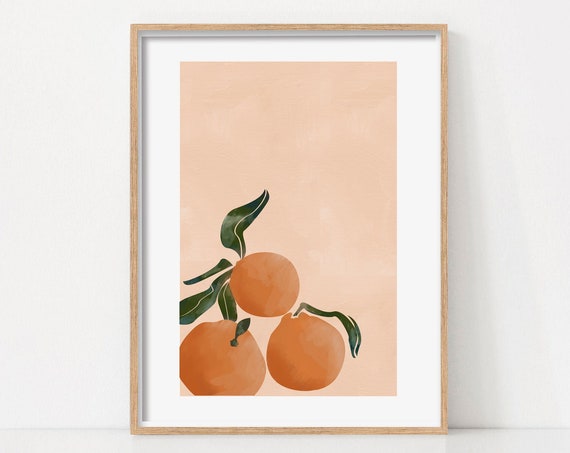 Citrus Botanical Print, Mid-Century Modern Art Print
