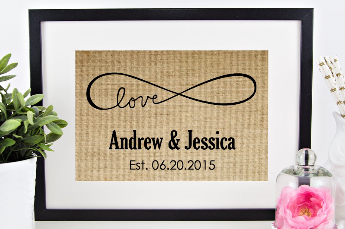 Infinity Love Symbol Andrew Jessica Est. 2015 Couple Wedding Poster