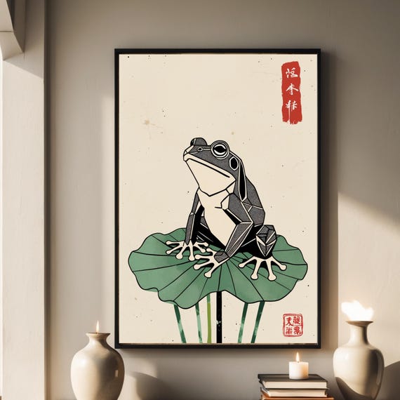 Frog Wall Art Picasso Style Minimalist Print Exhibition Poster Pablo Minimal Decor Japan