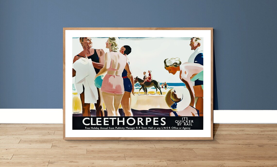 Cleethorpes England Vintage Travel Poster, Travel Poster